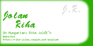 jolan riha business card